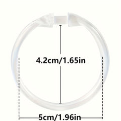 12pcs Durable Plastic Shower Curtain Rings Transparent Bathroom Accessory