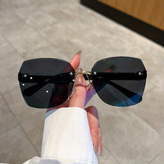 Gradient UV400 Rimless Sunglasses for Summer Travel