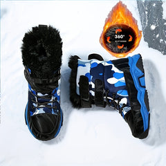 Men's Warm Snow Boots Fleece Lined Cozy Outdoor Hiking Shoes