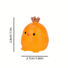 6pcs Luminous Chicken Crown Ornament Toy Micro Landscape Mini Figure Model