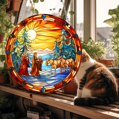 Church Totem Dye Sun Catcher Hanging Window Christmas Gift Home Decor