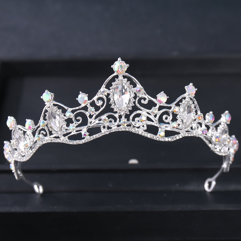 Golden Rhinestone Crown Headband Wedding Tiara