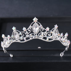 Golden Rhinestone Crown Headband Wedding Tiara