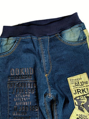 Boys Letter Pattern Jeans Denim Pants