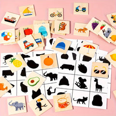 55pcs Matching Puzzle Game Animal Fruit Traffic Early Educational Toys
