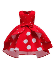 Girls Princess Dress Polka Dot Ruffles Dress for Party