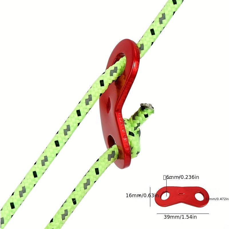 10pcs Aluminum Guyline Adjusters for Secure Tent Setup Outdoors