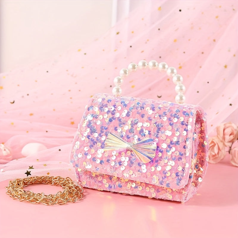 Cartoon Sequin Bow Crossbody Bag Shoulder Bag