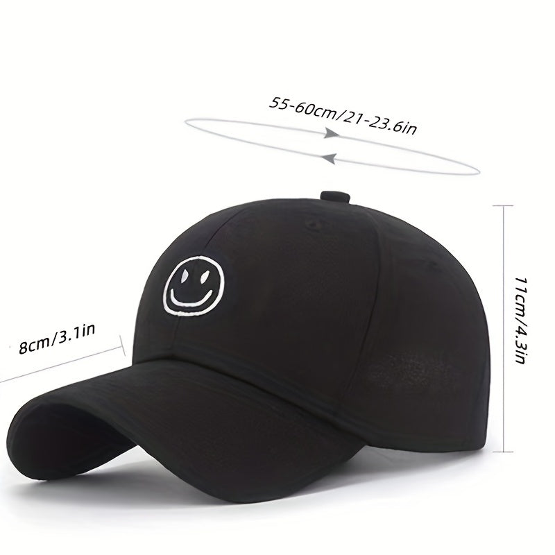Embroidered Smiling Face Peaked Cap Unisex Baseball Cap