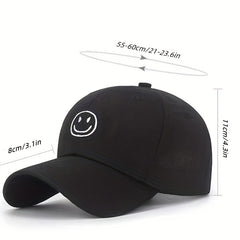 Embroidered Smiling Face Peaked Cap Unisex Baseball Cap