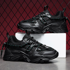 Men's Breathable Platform Shoes Non Slip Lace-up Sneakers