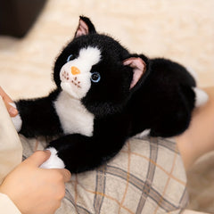 Realistic Cat Plush Toy Soft Stuffed Animal with Expressive Eyes