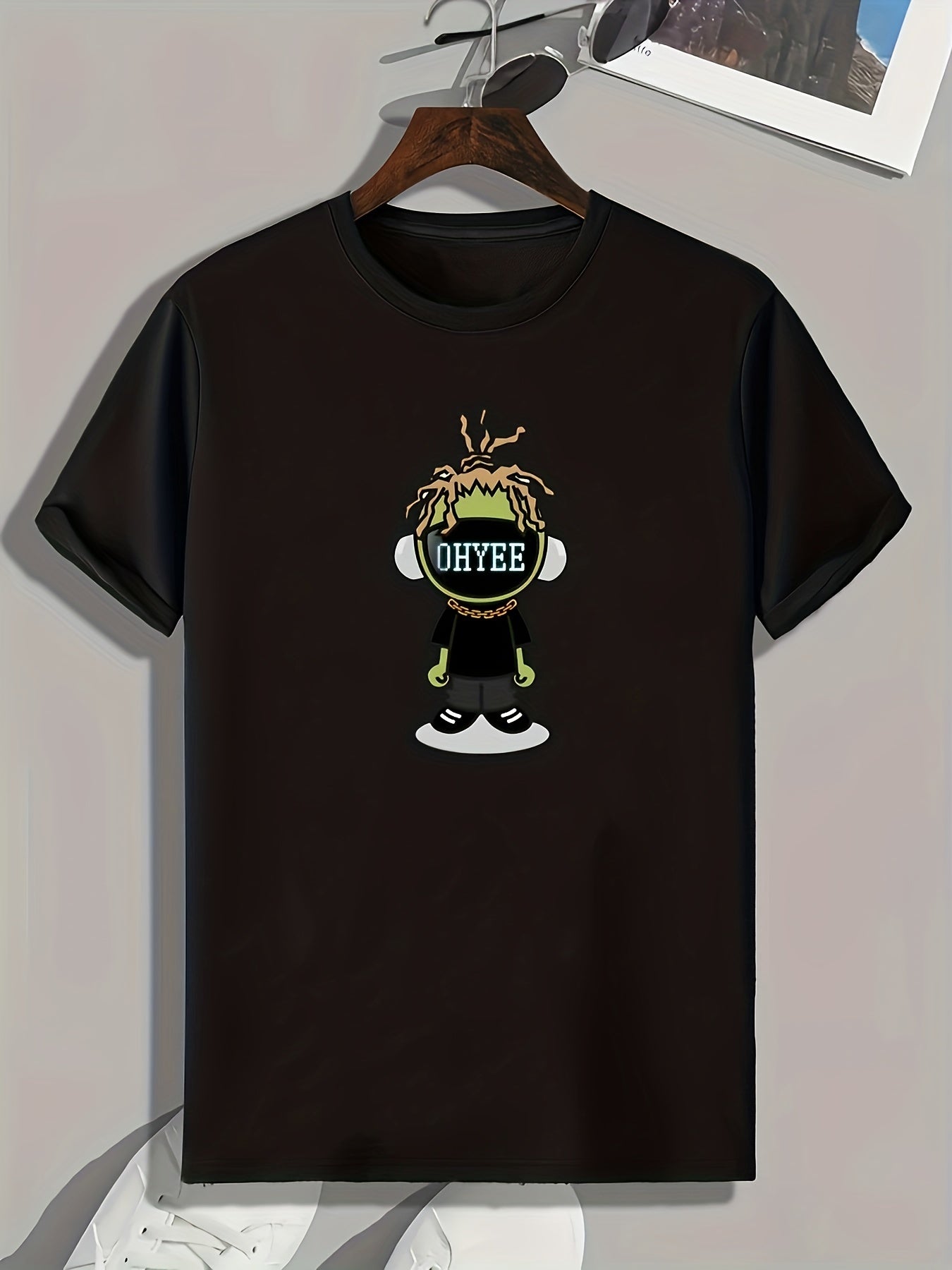 Cartoon Pattern Print Men's Sports T-shirt Graphic Tee