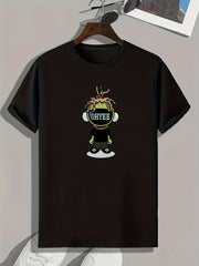 Cartoon Pattern Print Men's Sports T-shirt Graphic Tee