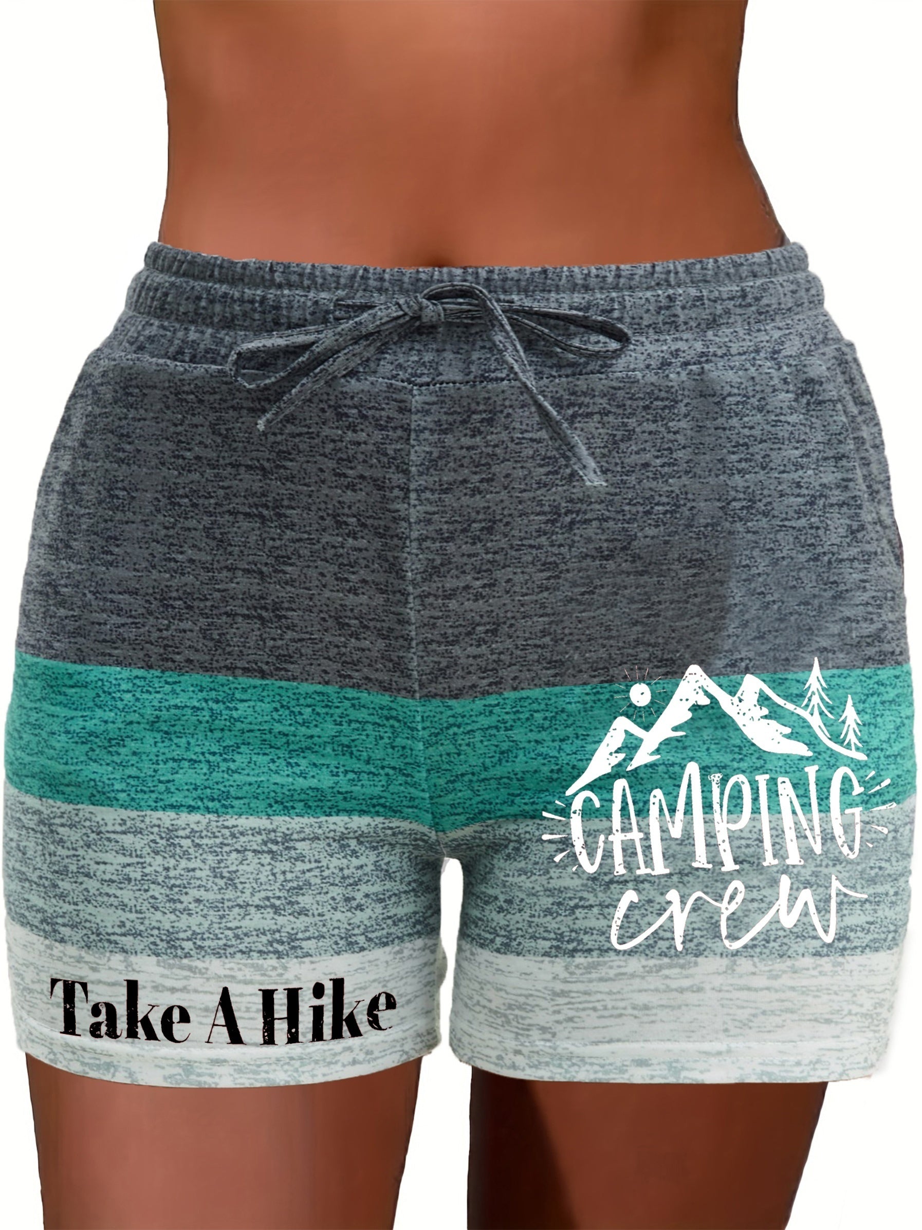 Colorblock Drawstring Shorts for Women