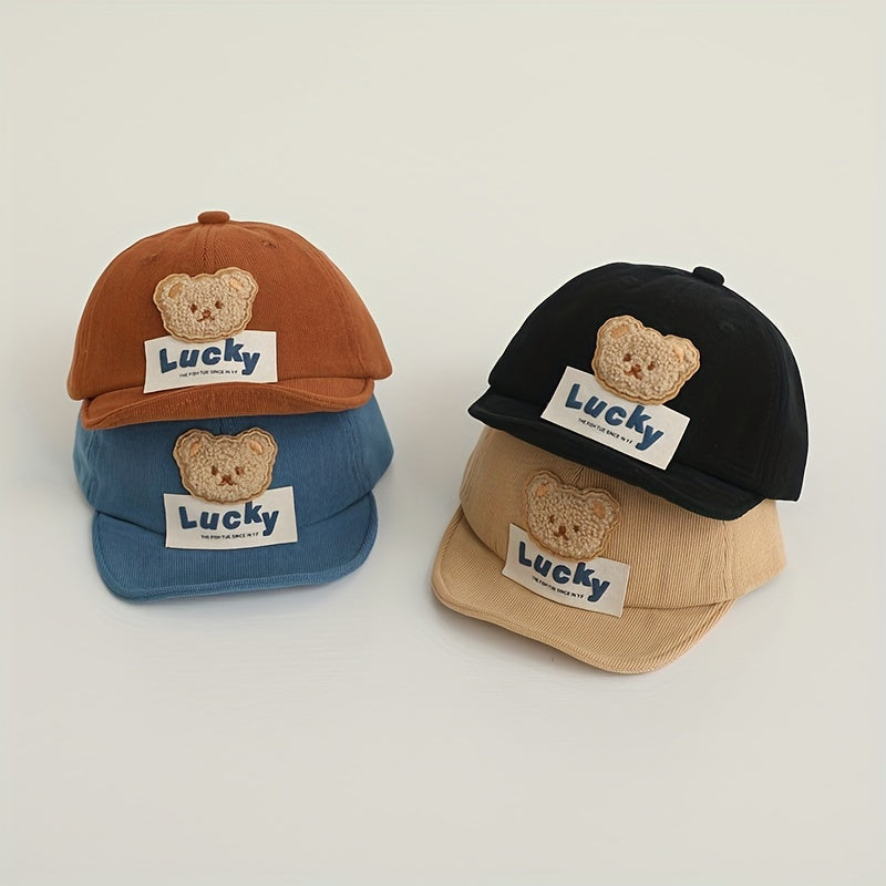 Children's Sunshade Baseball Cap with Funny Bear for Autumn/Winter