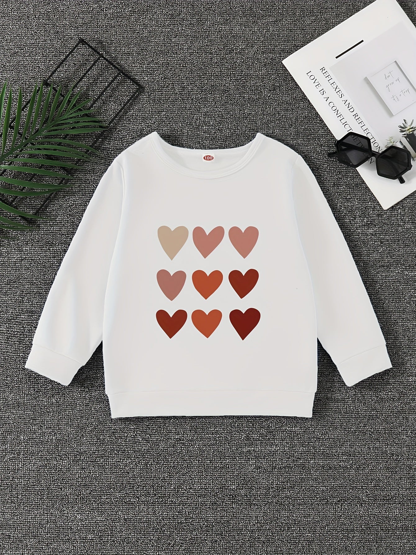 Girls' Hearts Graphic Sweatshirt Pullovers Long Sleeve Tops