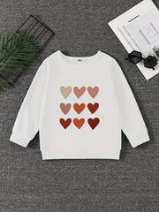 Girls' Hearts Graphic Sweatshirt Pullovers Long Sleeve Tops