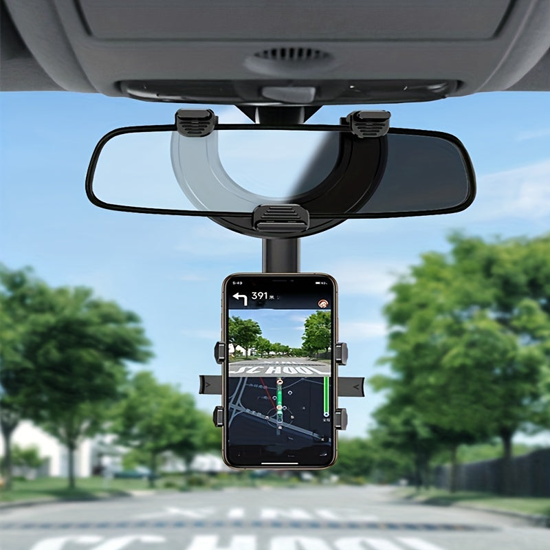 360 Rotatable Car Phone Mount - Perfect RearView Mirror View