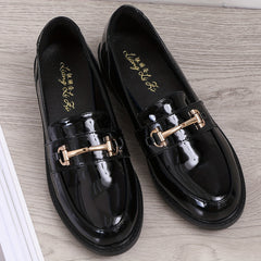 Women's Buckle Decor Loafers Slip On Shoes