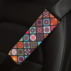 Checkered Fabric Car Seat Belt Shoulder Protector Cover for Women