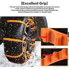 Universal Snow Chains 12PCS Emergency Winter Anti Skid Chains for Car Truck SUV