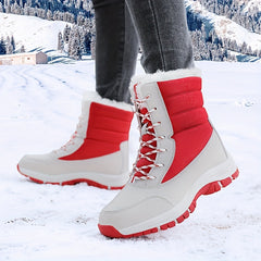 Plush Lined Thermal Snow Boots Wear Resistance Non Slip Round Toe Snow Shoes