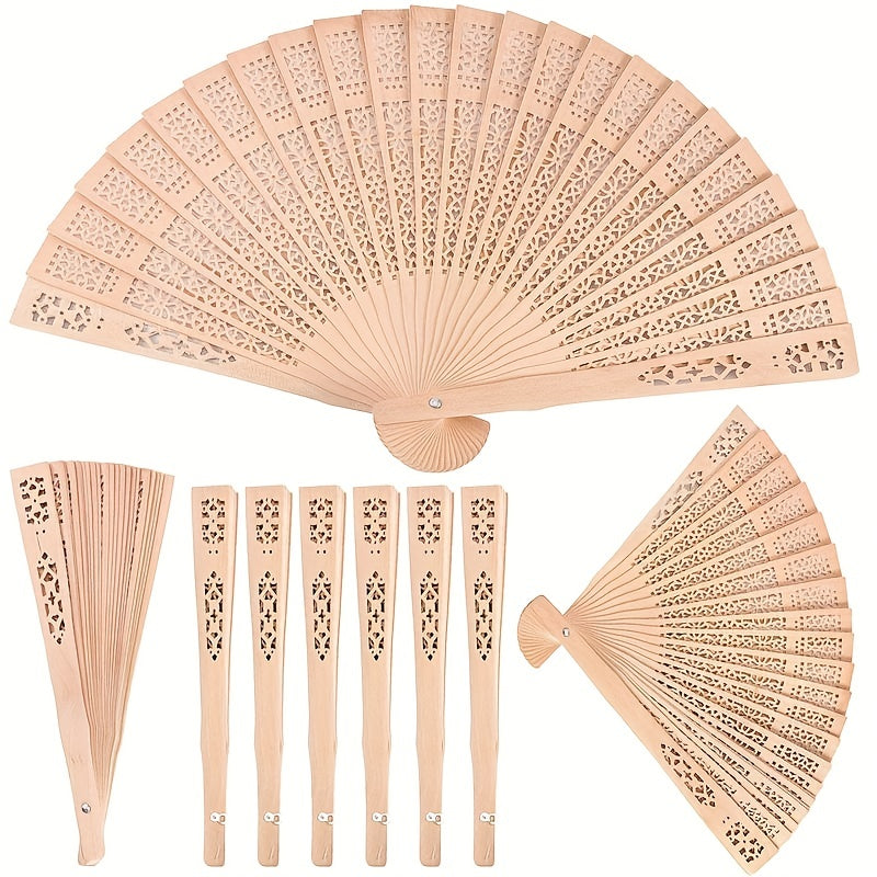 Sandalwood Handheld Fan Folding Wooden Fan Vintage Ancient Style Small Gift