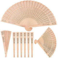 Sandalwood Handheld Fan Folding Wooden Fan Vintage Ancient Style Small Gift