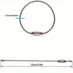 5pcs Stainless Steel Wire Keychain Cable Key Holder Keyring