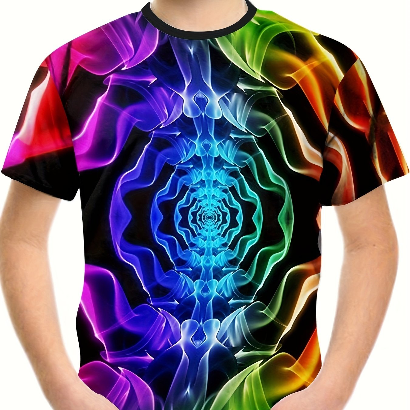 Colorful 3D Print Boy's Short Sleeve T shirt
