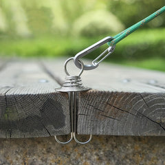 4pcs Stainless Steel Octopus Rope Buckles with Spiral Tent Pegs and Hooks