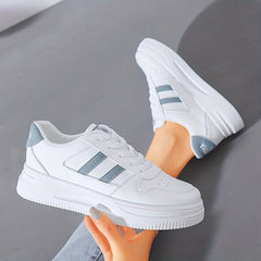 Women's Platform Skate Shoes Lace Up Low Top Casual Sneakers