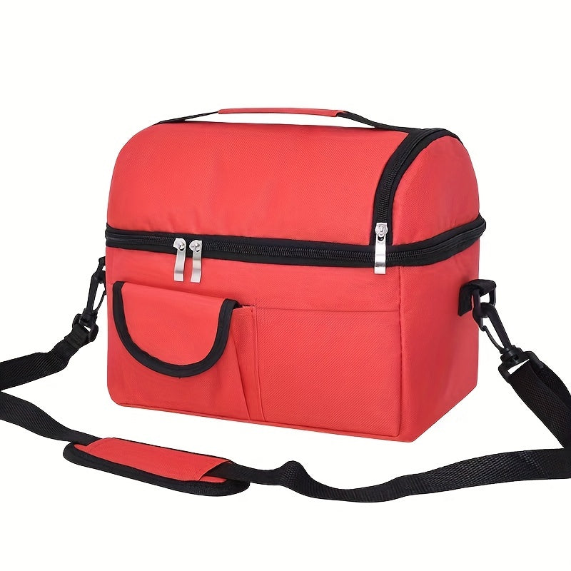 Double Layer Insulated Lunch Bag Aluminum Foil Leakproof Waterproof