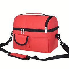 Double Layer Insulated Lunch Bag Aluminum Foil Leakproof Waterproof