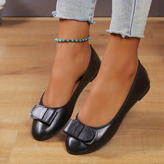 Bowknot Decor Slip On Flat Shoes - Women's Casual Lightweight Shoes