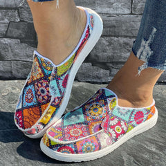 Geometric Pattern Flat Shoes Women's Lightweight Walking Shoes
