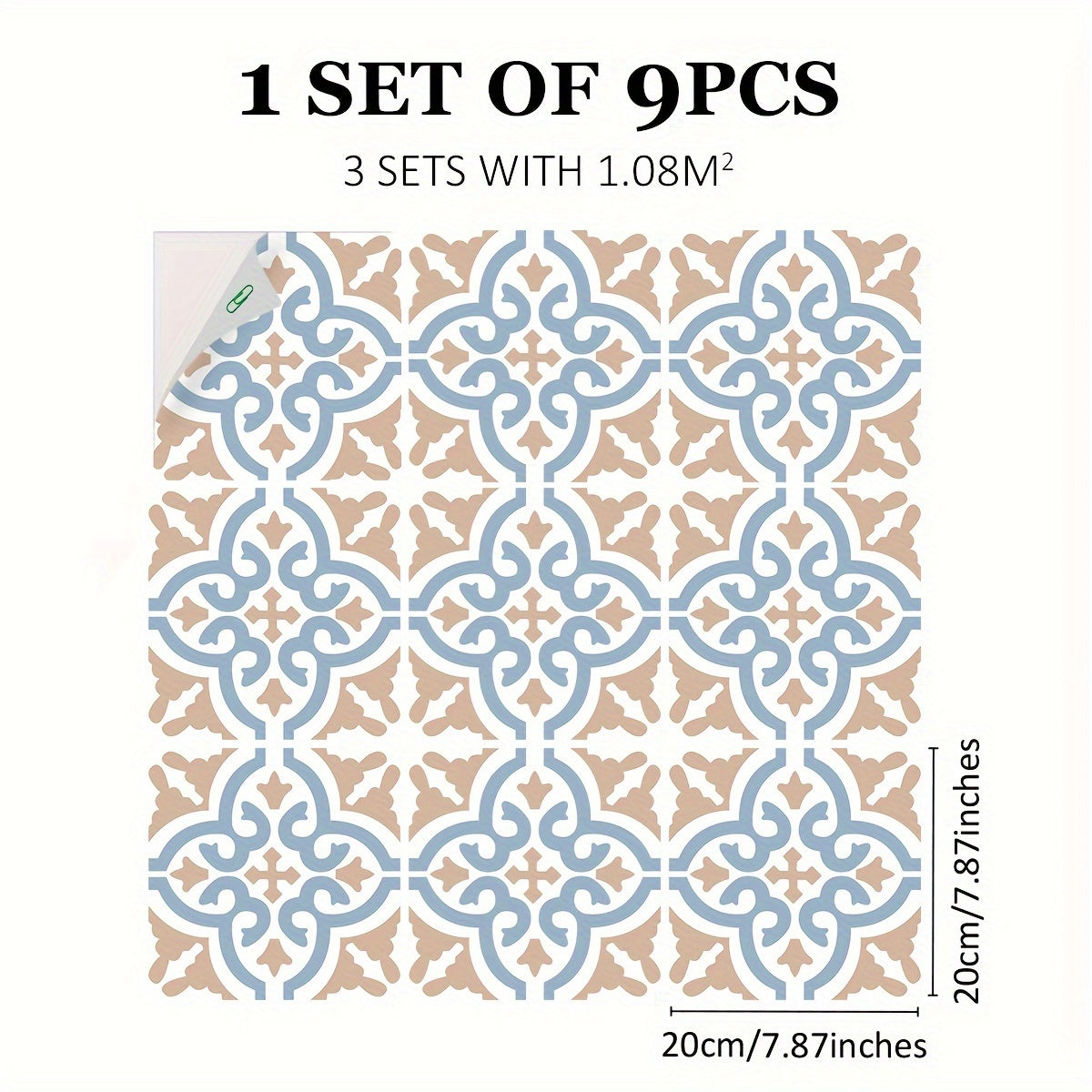 9pcs Nordic Style Printed Floor Stickers Non slip Wear resistant Vinyl Decals