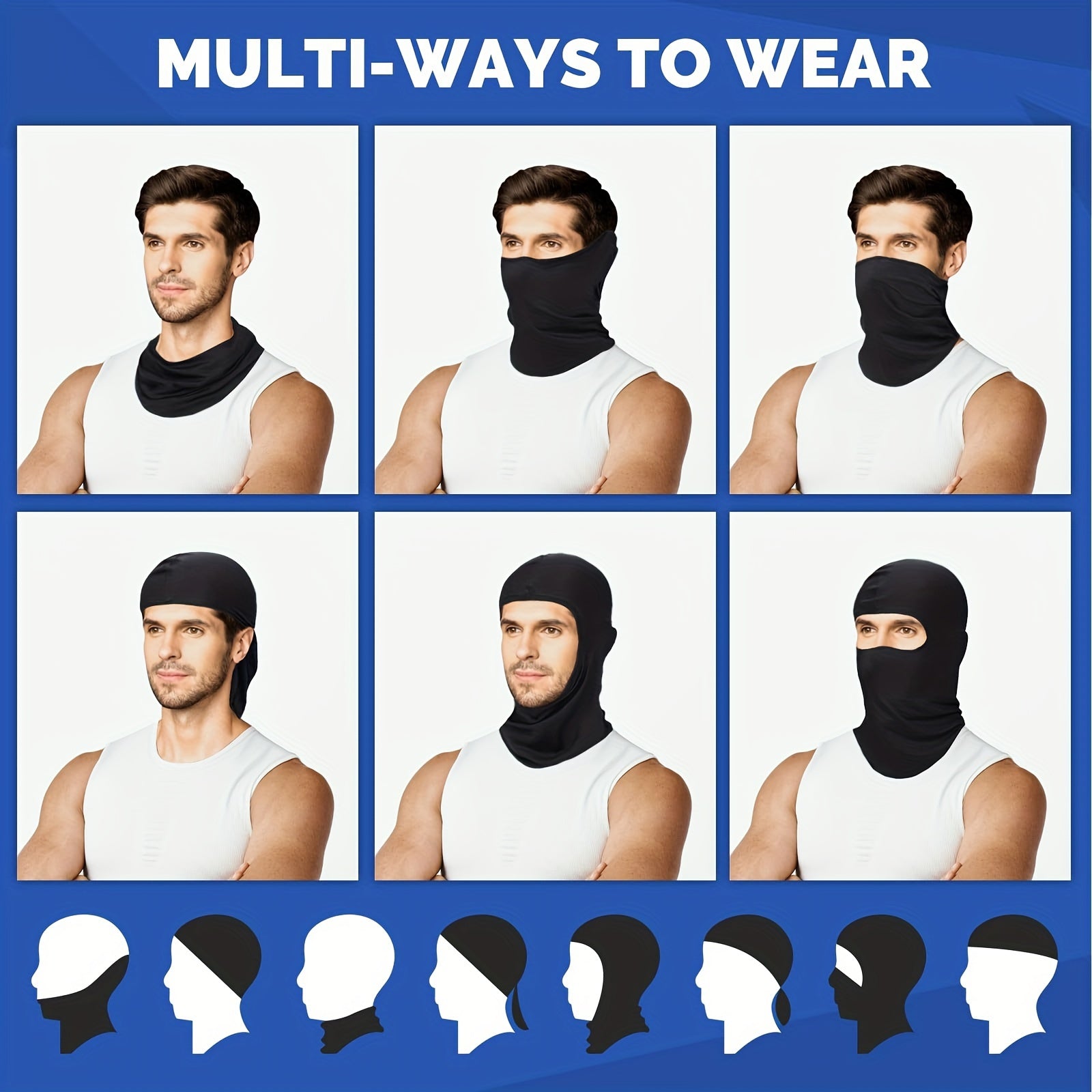 3pcs Balaclava Ski Mask Winter Full Face Mask For Men & Women