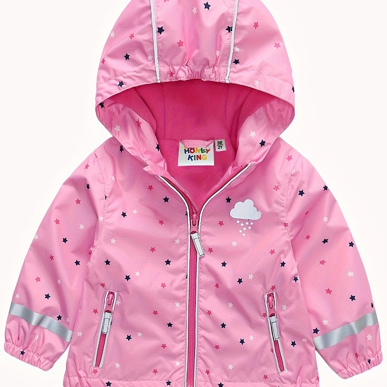 Toddler Girl's Waterproof Windproof Hooded Jacket