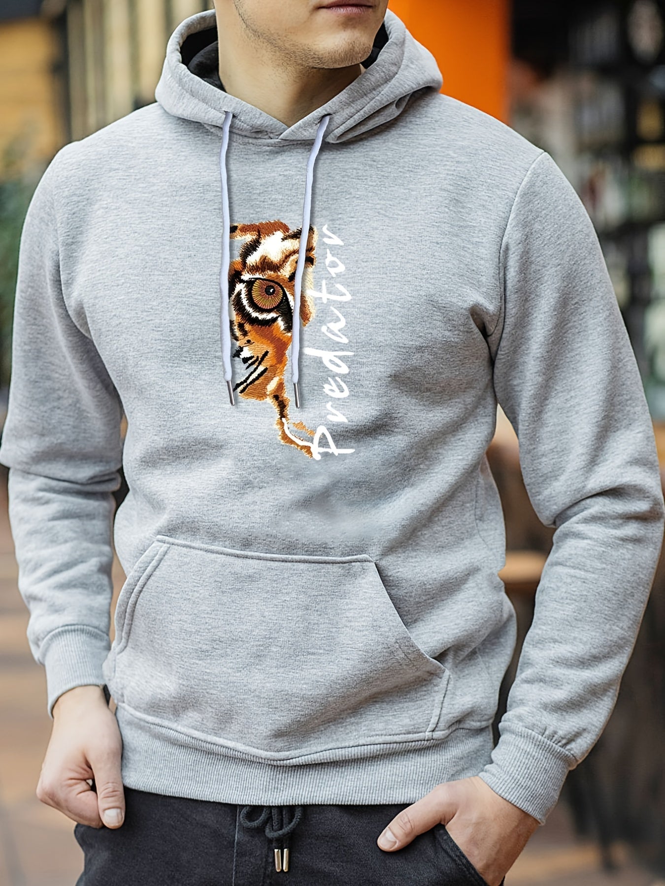 Leopard Print Hoodie Men's Casual Pullover Hoodie