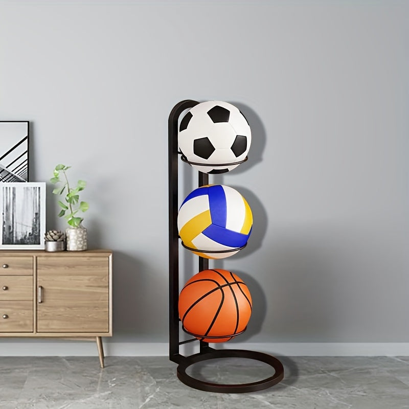 3-Layer Ball Storage Iron Stand for Basketball, Football, Volleyball