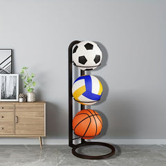 3-Layer Ball Storage Iron Stand for Basketball, Football, Volleyball