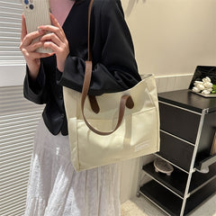 Canvas Large Capacity Tote Bag Casual Handbag Style Shoulder Bag