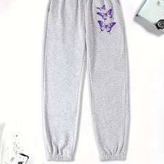 Butterfly Graphic Sweatpants High Waisted Active Joggers