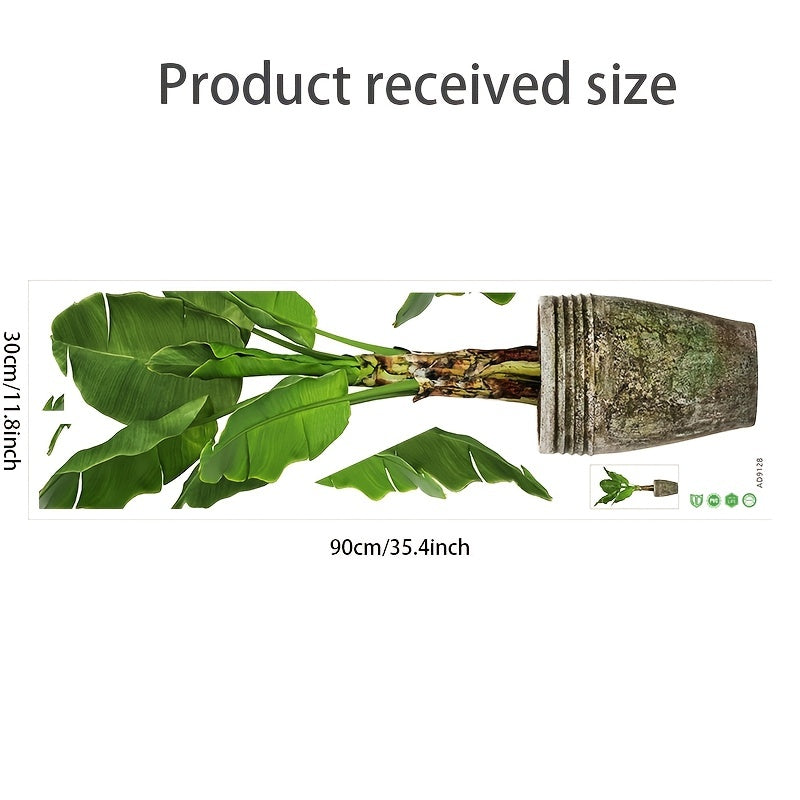 Modern Art Green Plant Removable Sticker for Bedroom Living Room