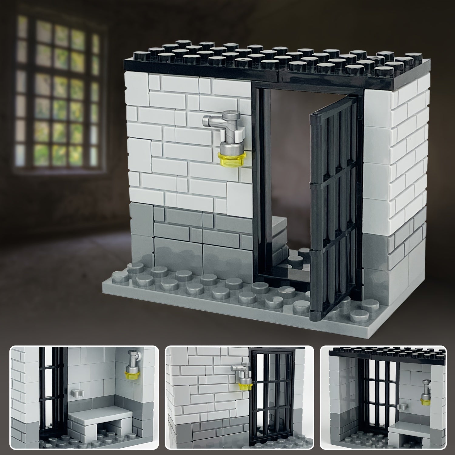 Prison Building Block Model with Confinement Room - Christmas Toy