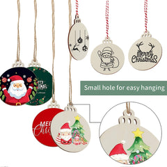 Wooden Christmas Ornaments DIY Craft Supplies 50m Jute Line 3.5inch