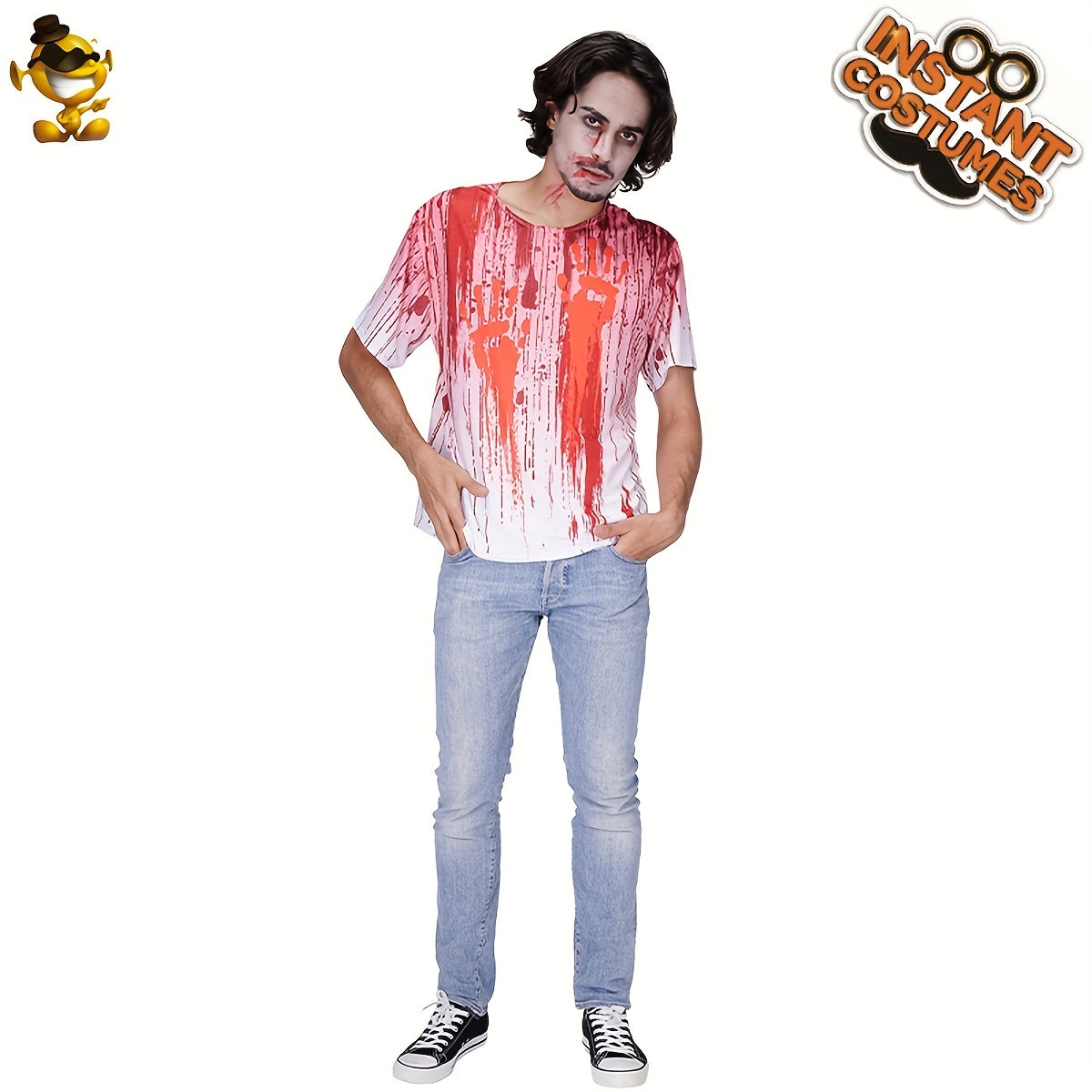 Men's Scary Bloody T-shirt Halloween Cosplay Costume
