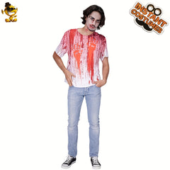 Men's Scary Bloody T-shirt Halloween Cosplay Costume